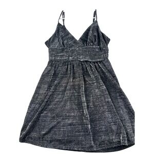 NWT BCBGENERATION Metallic Silver Sparkle V Neck Empire Waist A Line Dress Sz 12